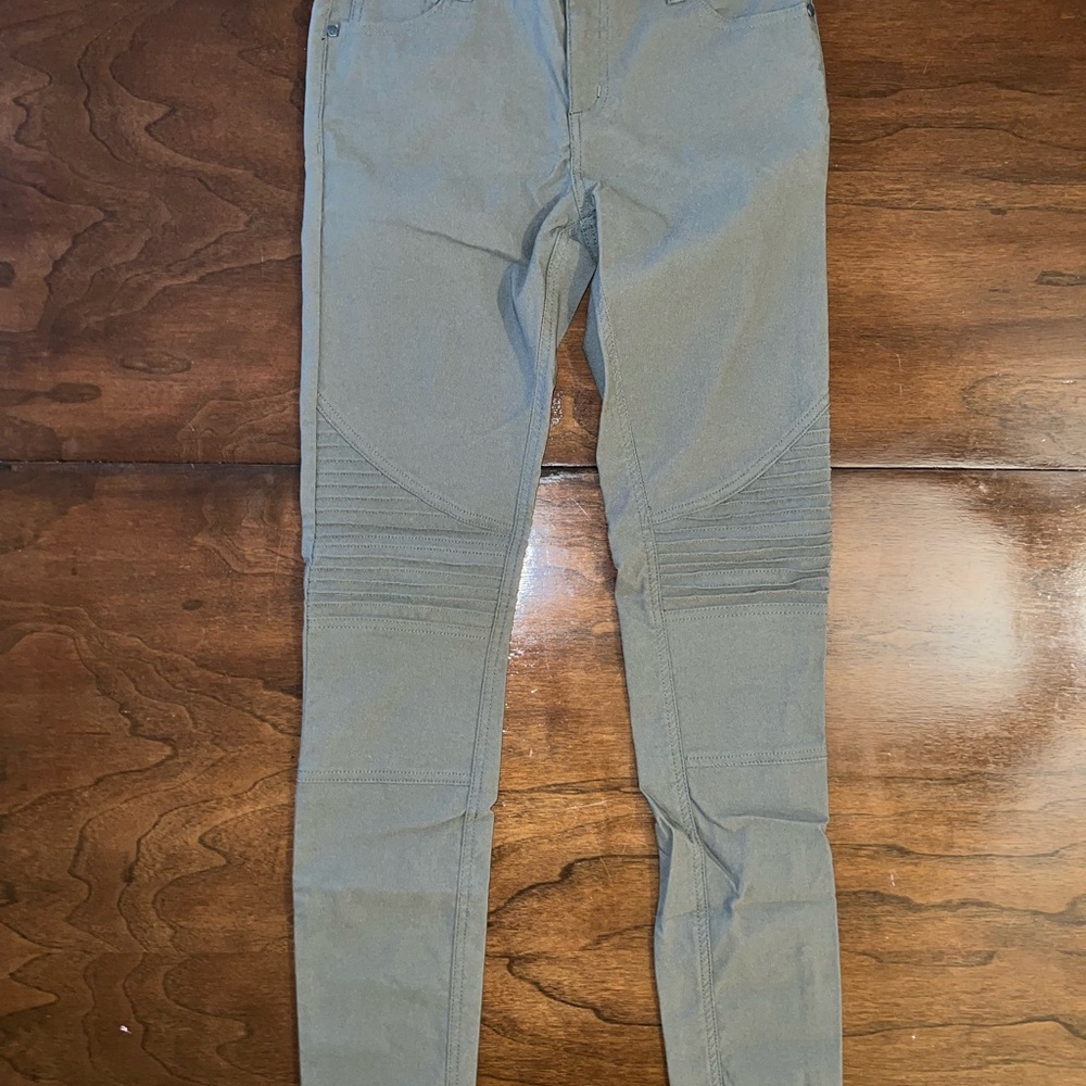 PrAna Skinny Moto Olive Green Pants